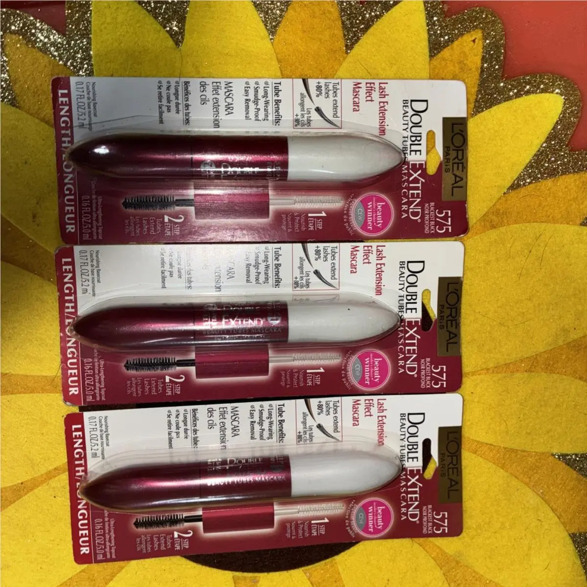 3 Pack L`oreal Paris Double Extend Beauty Tubes Lash Extension Washable