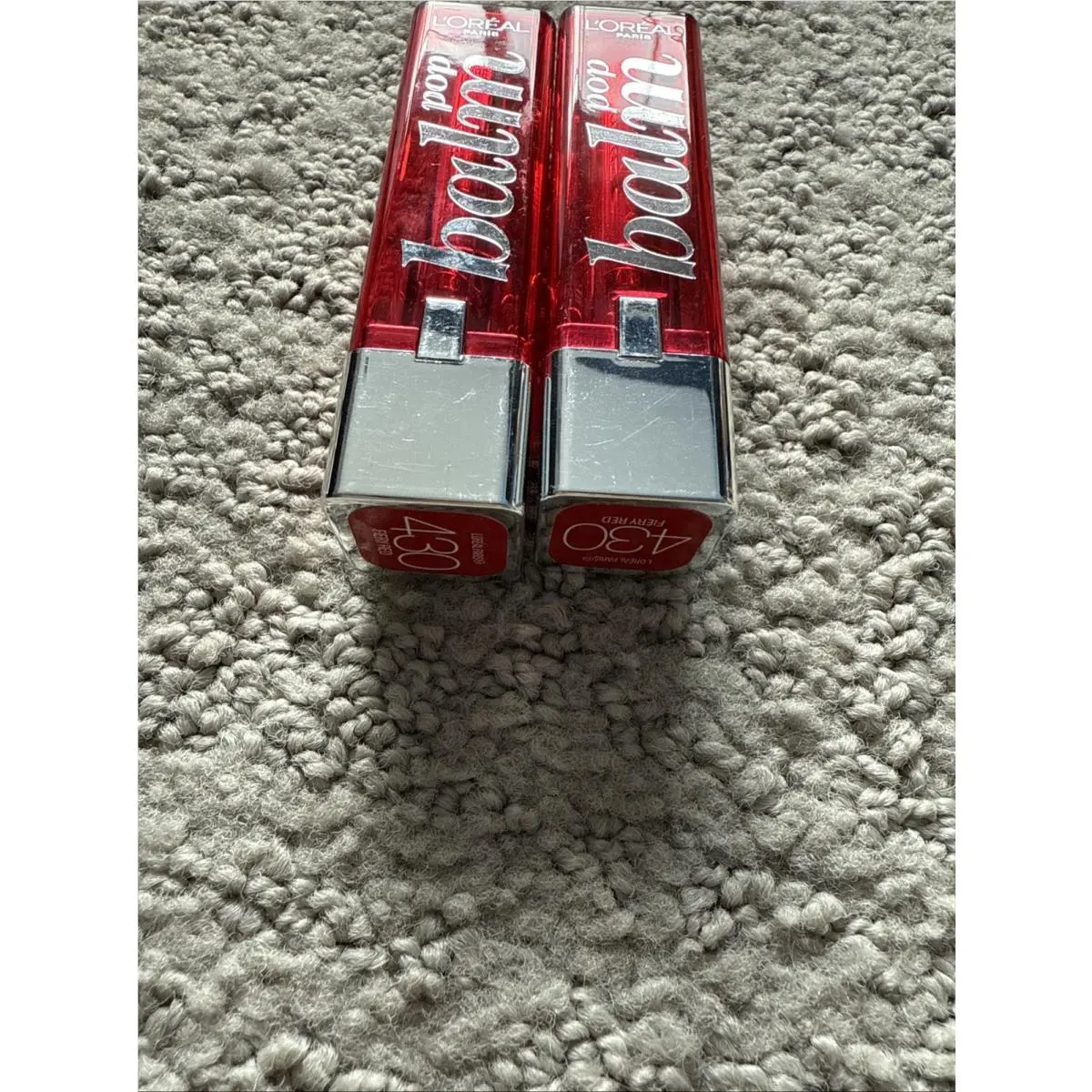 3 Pack Loreal 430 Fiery Red Colour Balm Lipstick Retired