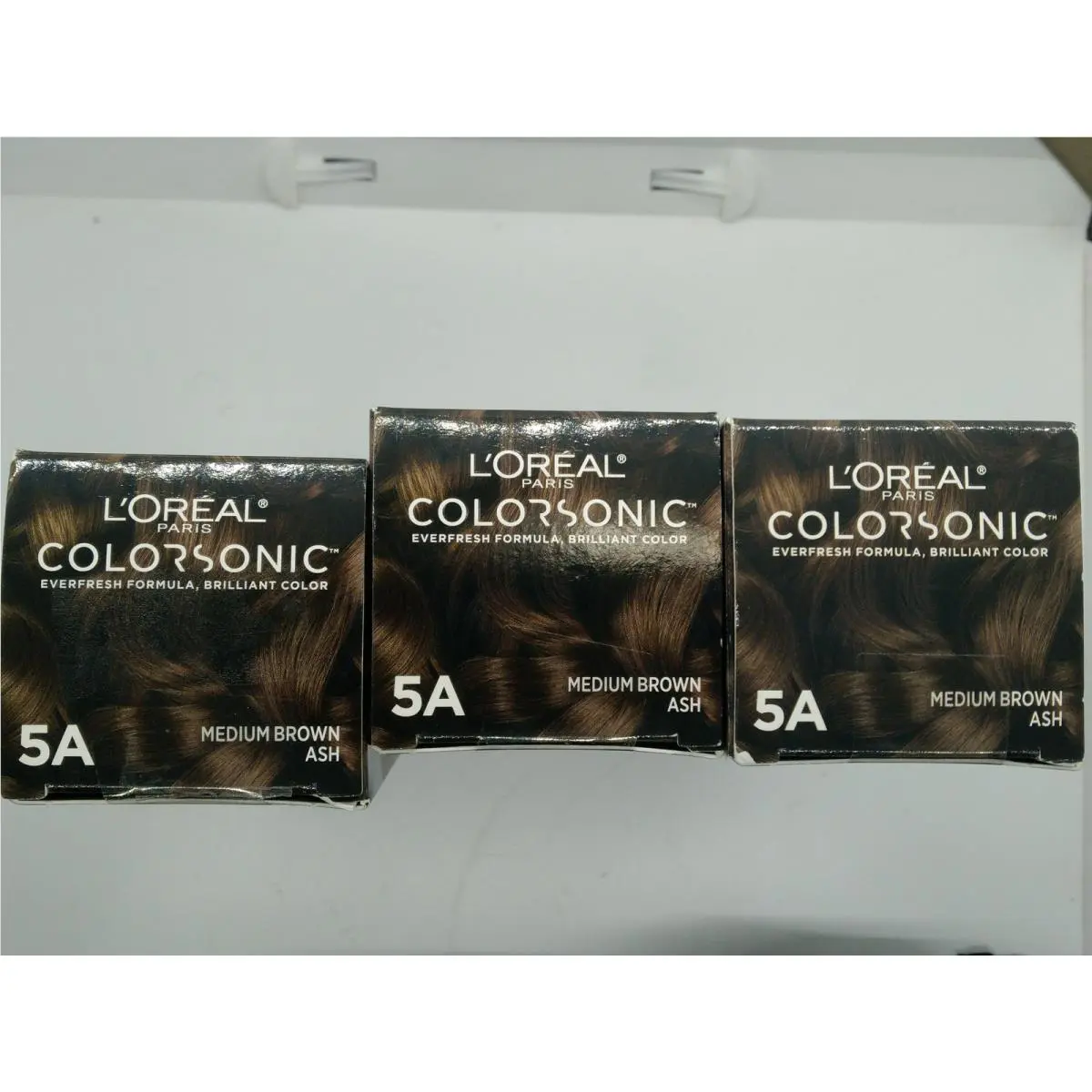 3-Pack L`oreal Paris Colorsonic Permanent Hair Color Cartridge 5A Medium Brown