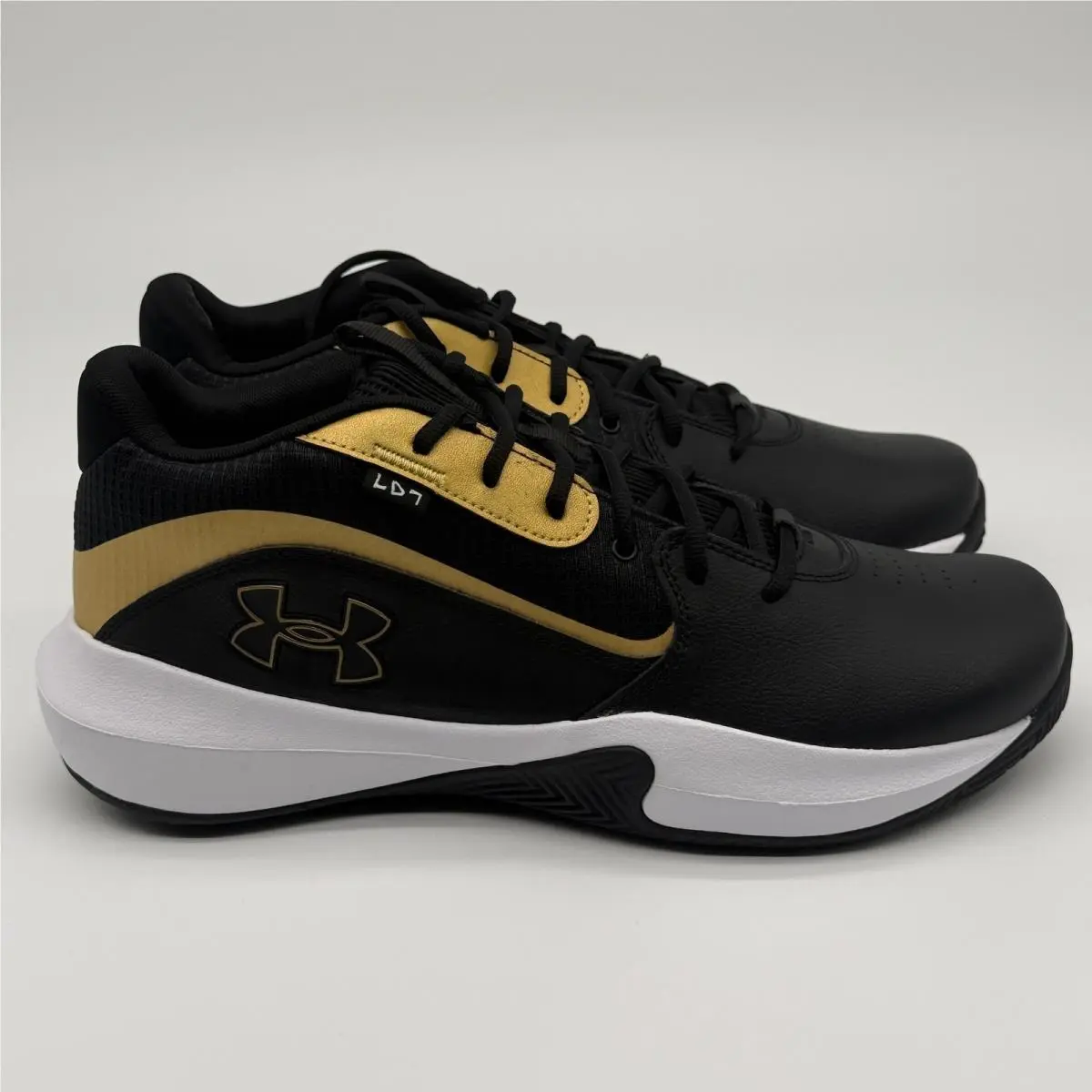 Under Armour Lockdown 7 Shoes Mens Size 14 Black Gold Basketball 3028512-001