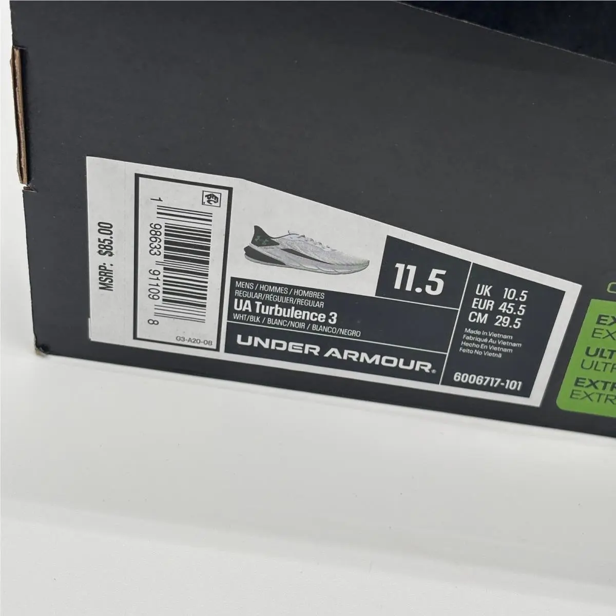 Under Armour shoes - UA Turbulence 3 - Turbulence - White 0