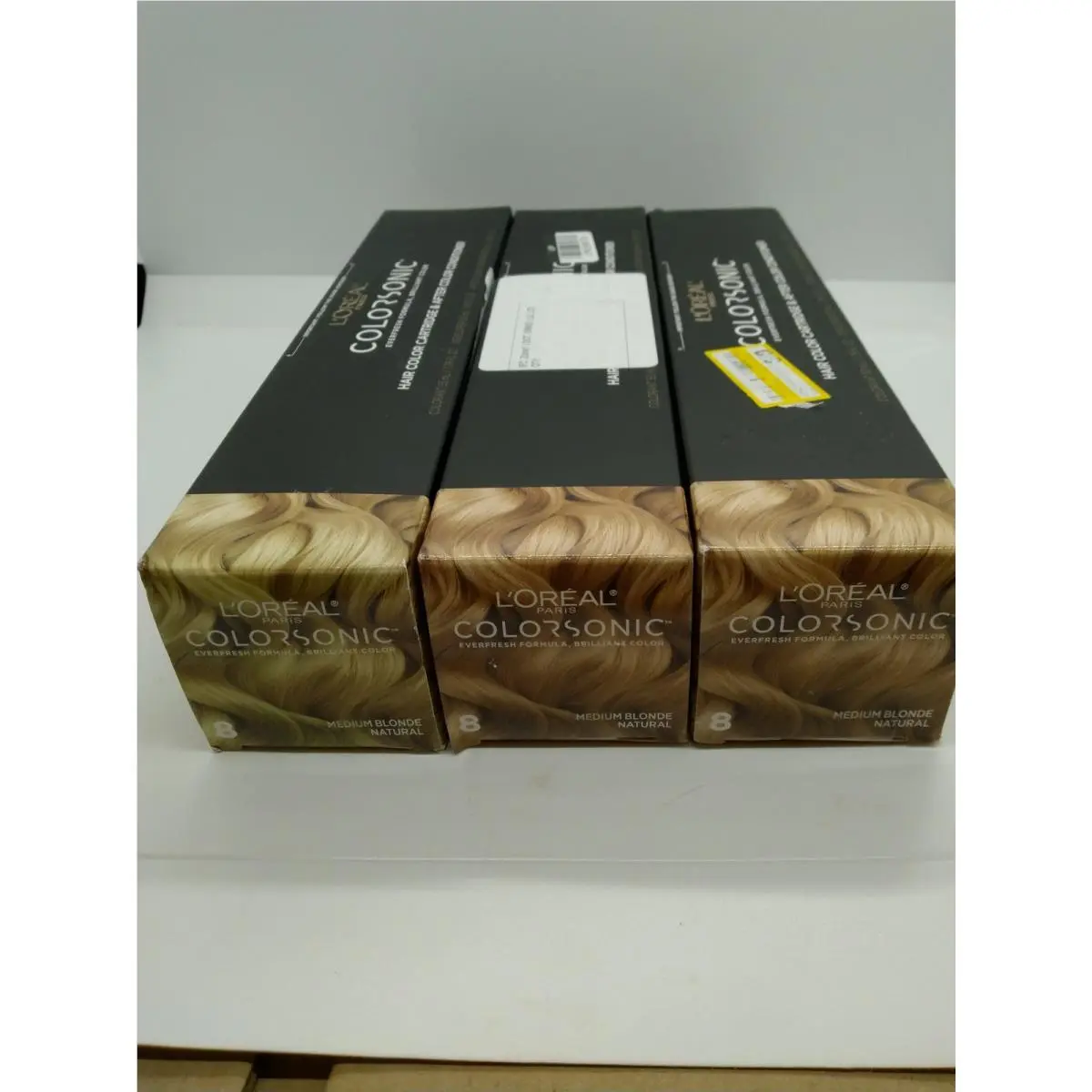 3-Pack L`oreal Colorsonic Medium Blonde 8 Ammonia Free Hair Color Cartridge