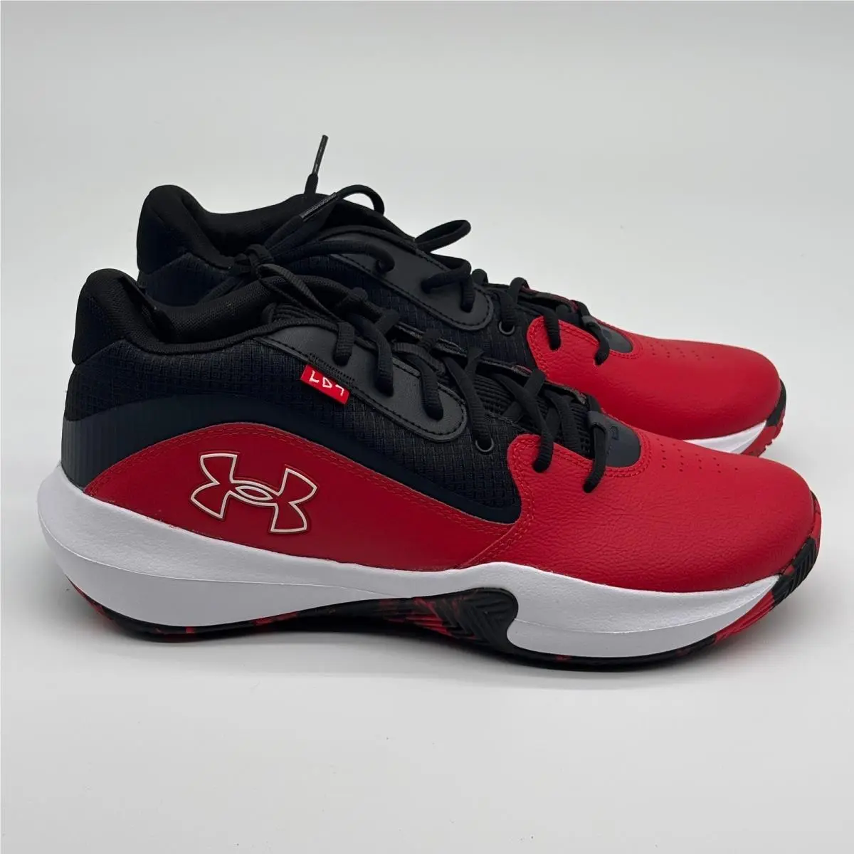 Under Armour UA Lockdown 7 Shoes Mens Size 13 Red Black Basketball 3028512-600