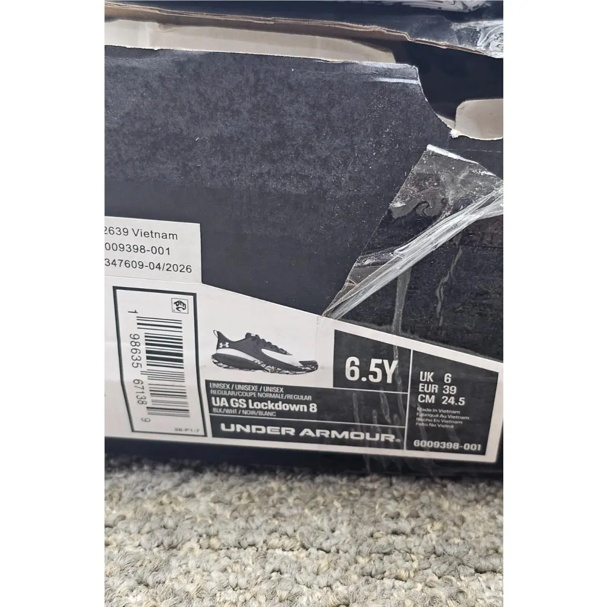 Under Armour shoes - ua gs lockdown 8 - lockdown - 6009398-001 - BLACK WHITE (UPC: 198635670931) 0