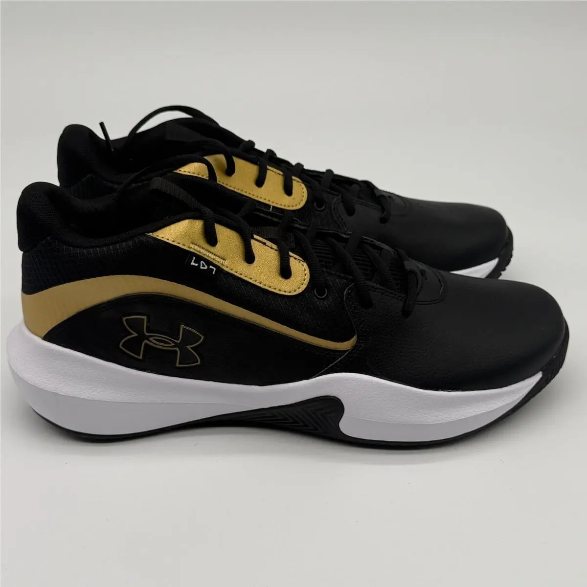 Under Armour Lockdown 7 Shoes Mens Size 15 Black Gold Basketball 3028512-001
