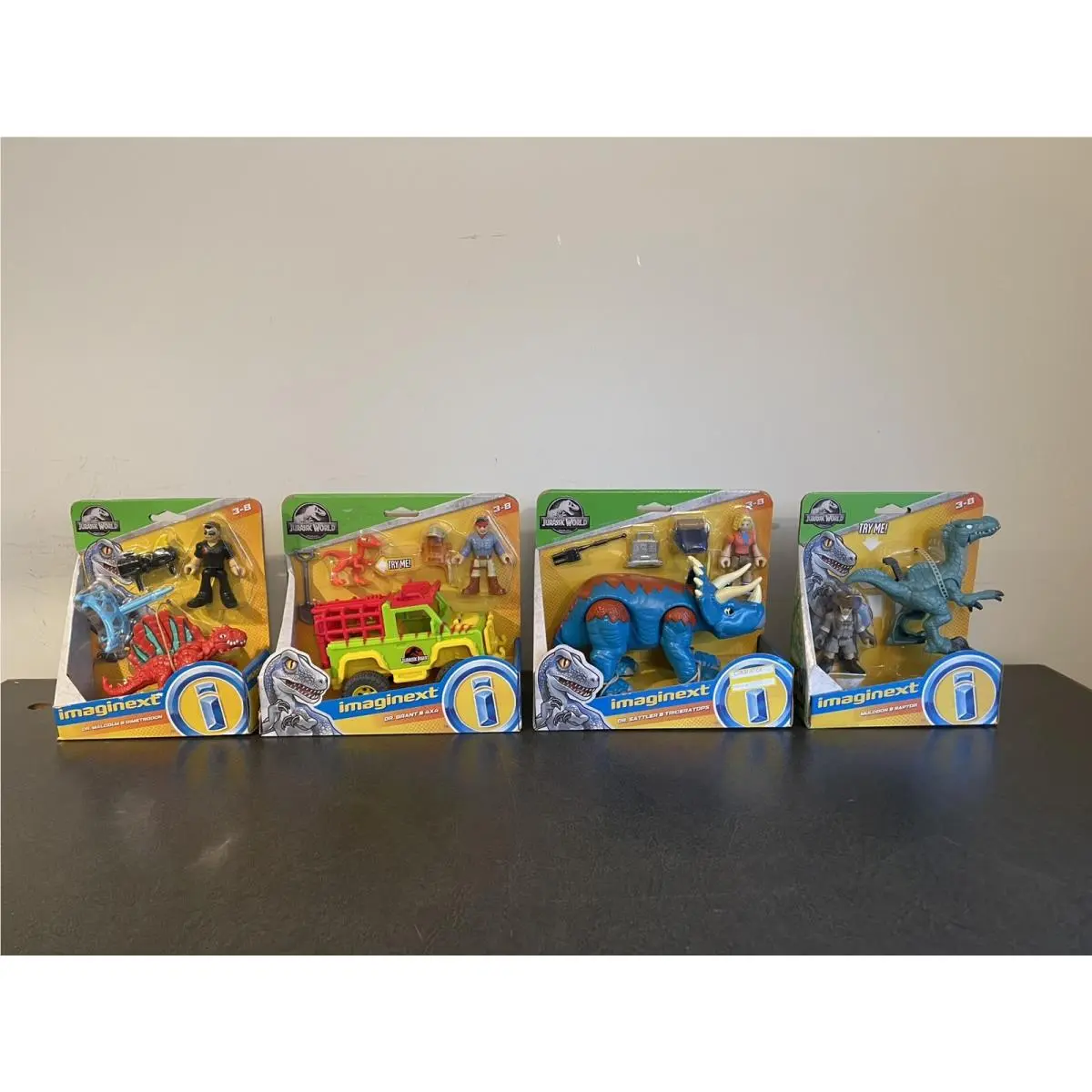 Imaginext Jurassic World Park Grant Malcolm Sattler Dinosaur Lot of 4