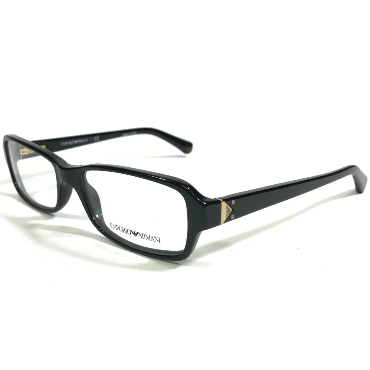 Emporio Armani Eyeglasses Frames EA3016 5017 Black Gold Rectangular 53-16-135