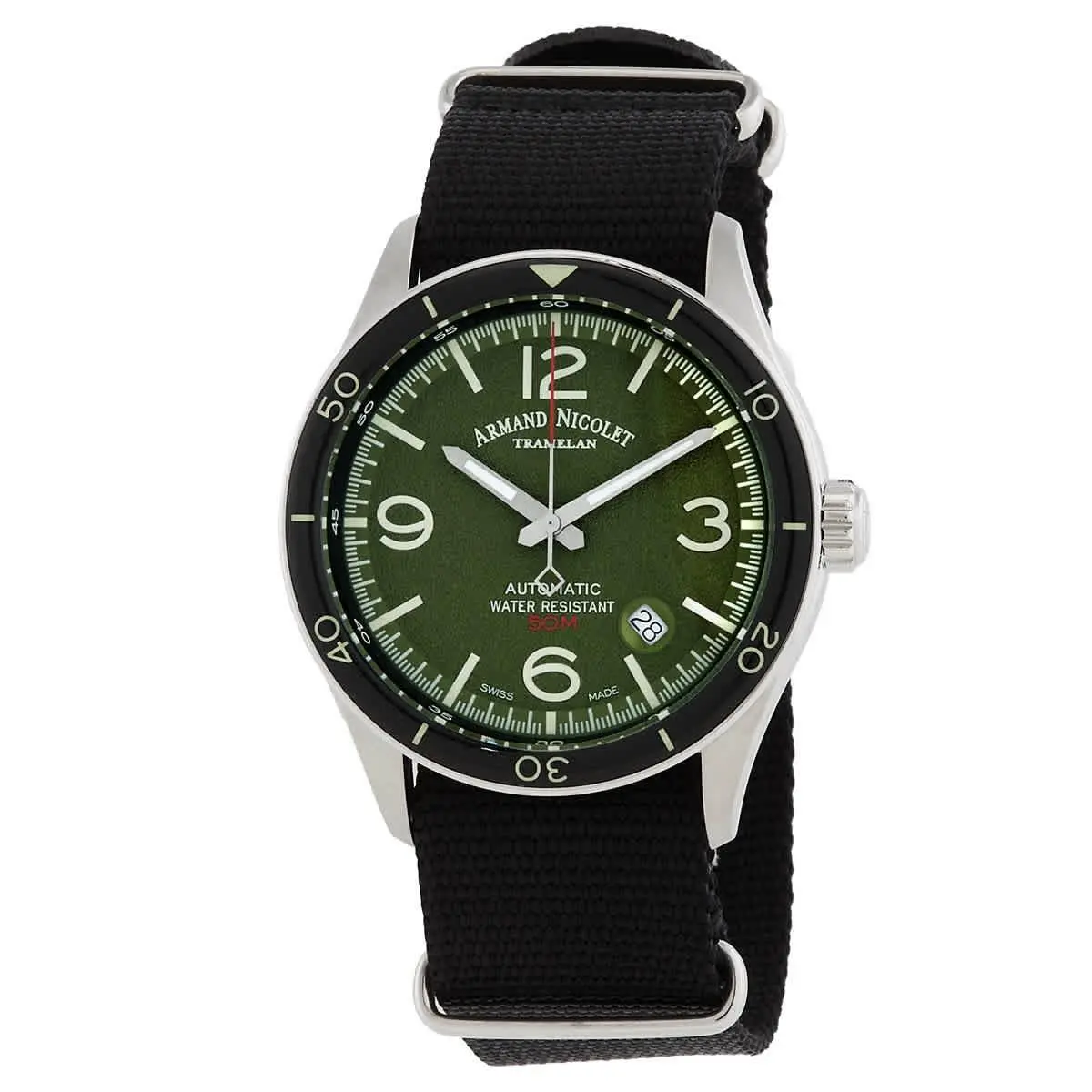 Armand Nicolet M2H Automatic Green Dial Men`s Watch A740HNA-VR-BN22481AANN
