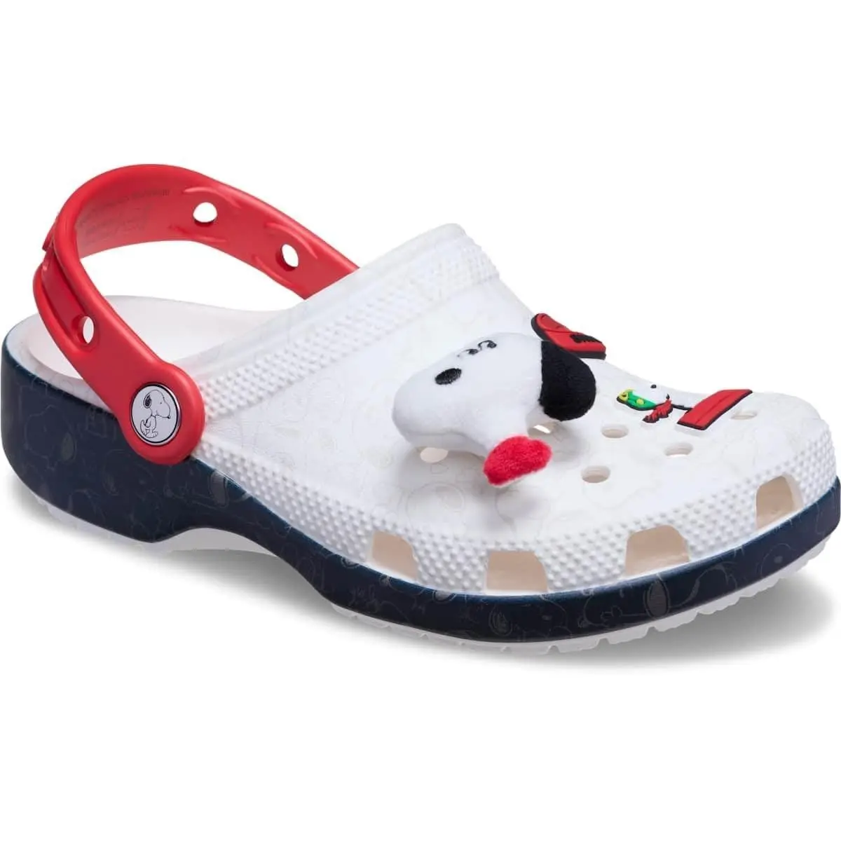 Crocs Peanuts Classic 211124-90H Clogs Men`s 10 M White Red Comfort Shoes MOT55
