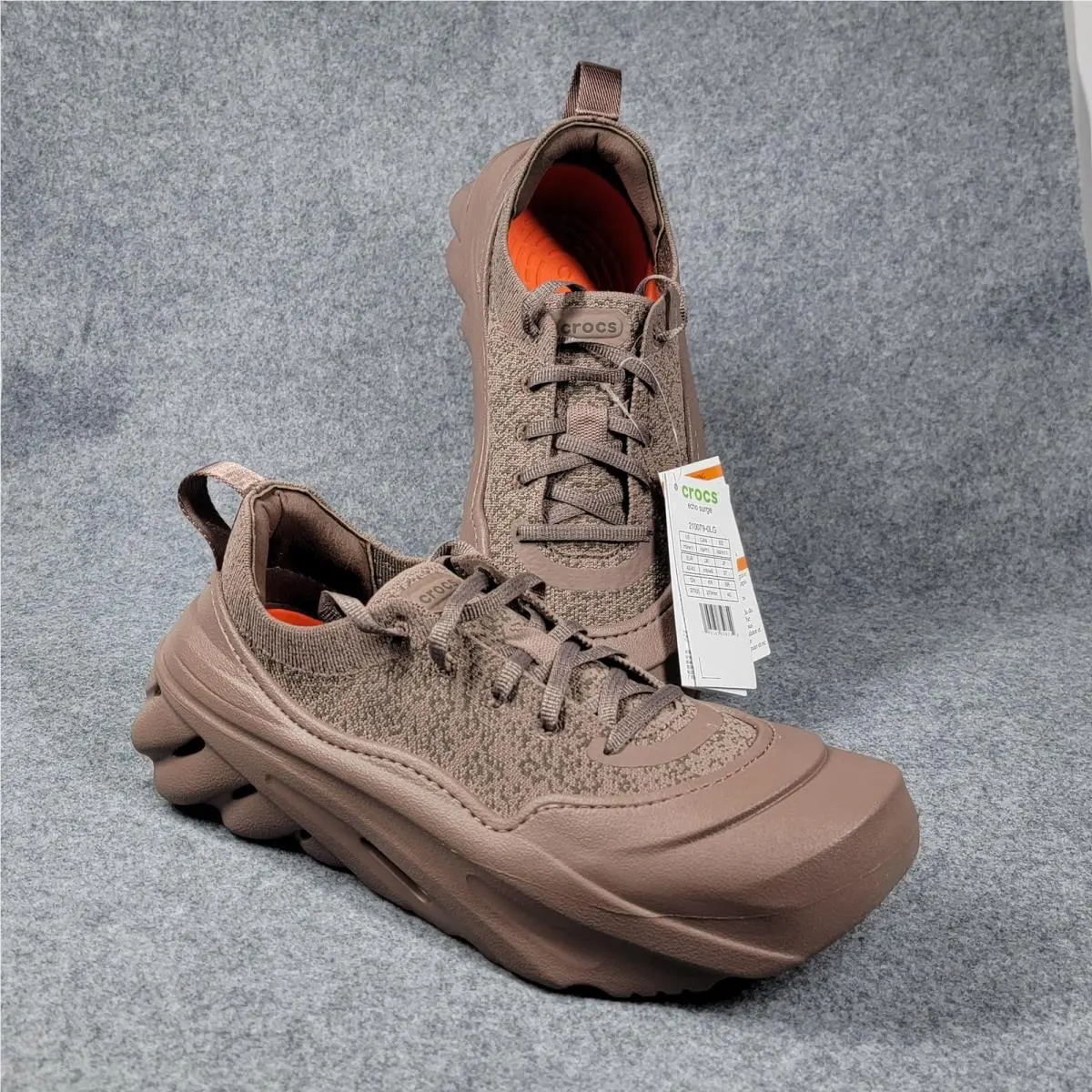 Crocs Echo Surge Truffle Shoes Sz M9/W11 Brown Orange Unisex 210079-0LG
