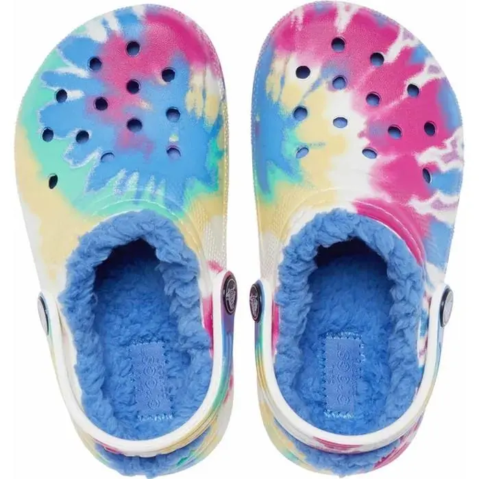 Crocs Classic Tie Dye Lined Clogs – Powder Blue/multi W6/M4