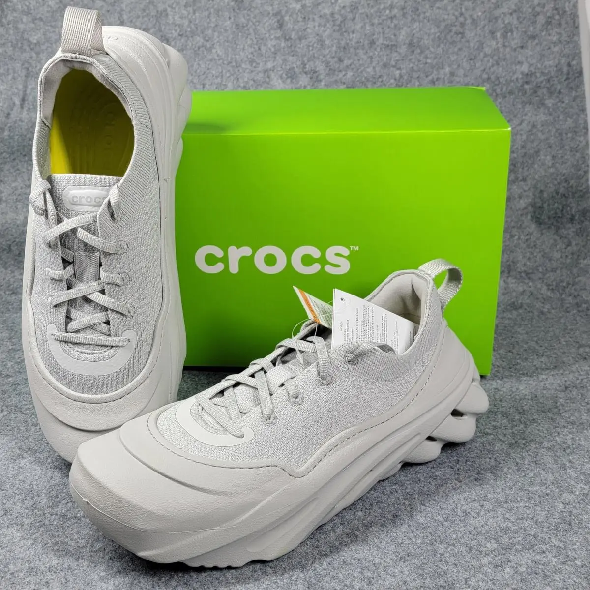 Crocs Echo Surge Atmosphere Acidity Shoes Sz M9/W11 Gray Yellow 210079-1RQ