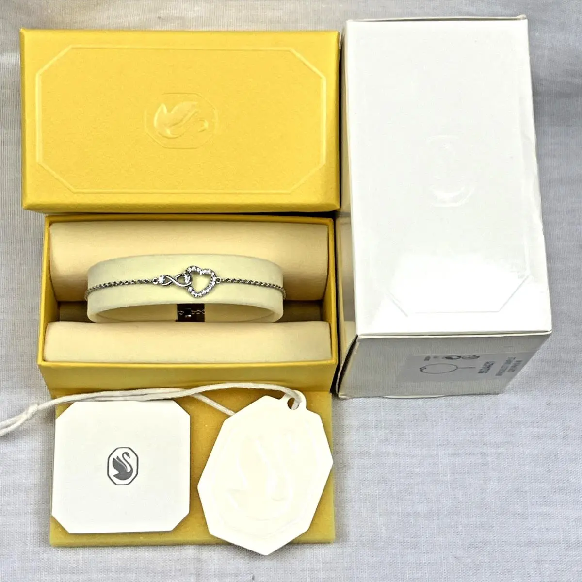 Crystal Heart Infinity Symbol Slider Bracelet Silver-tone 5524421 by Swarovski