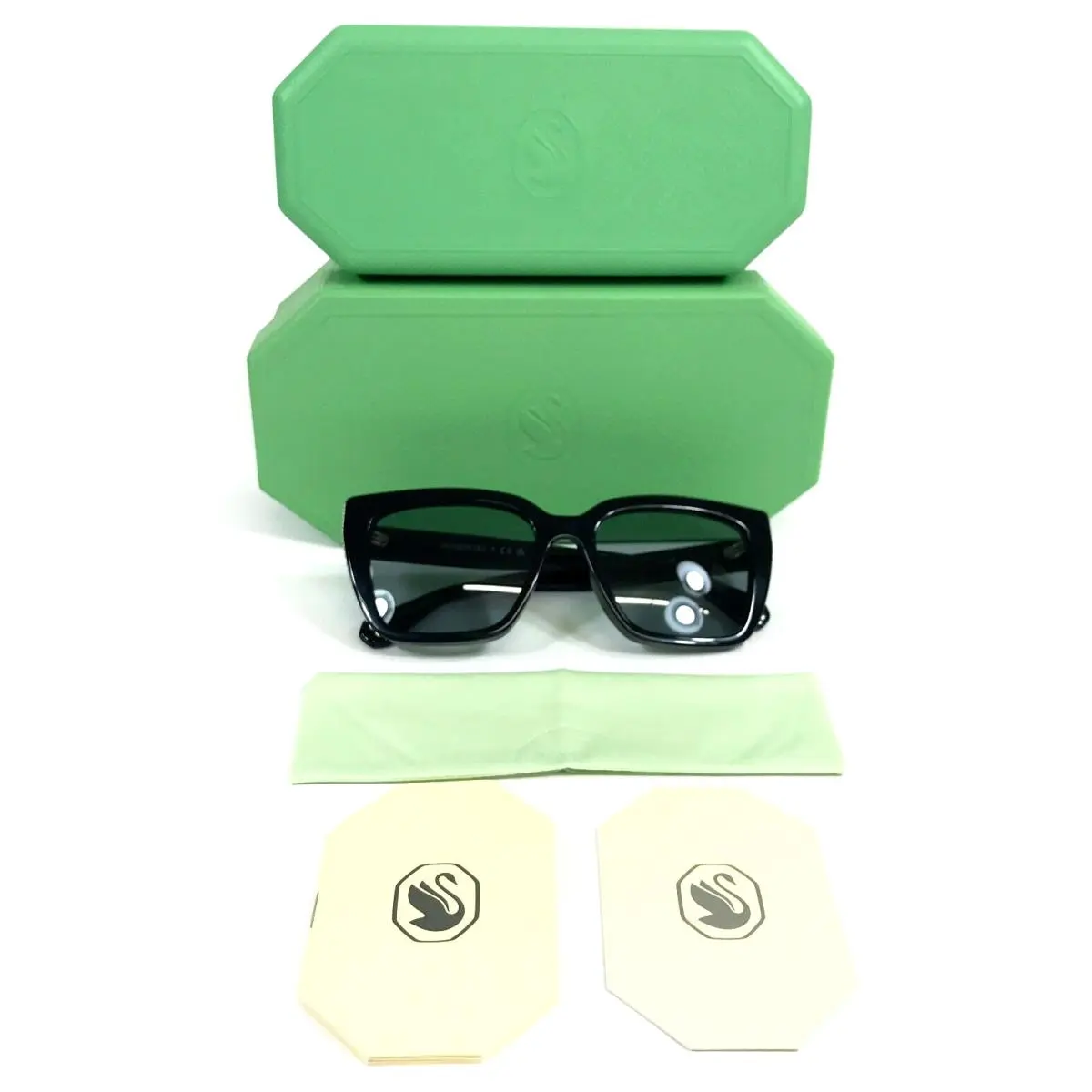 Sunglasses SK6013 1010/1 Black Square Frames w/ Gray Lenses 54-18-140 by Swarovski