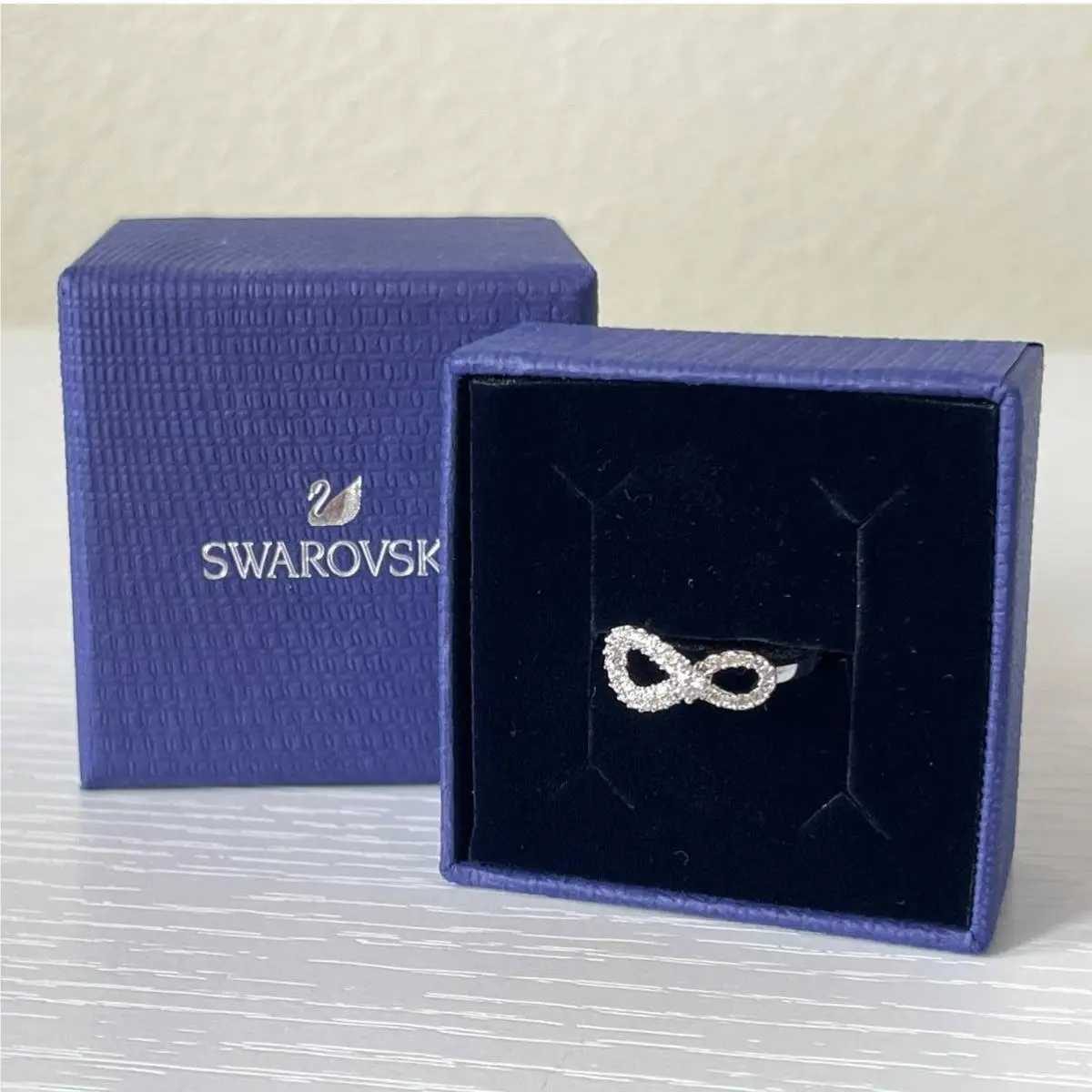 Infinity Ring Infinity White Rhodium Plated Size 60 / 9 by Swarovski