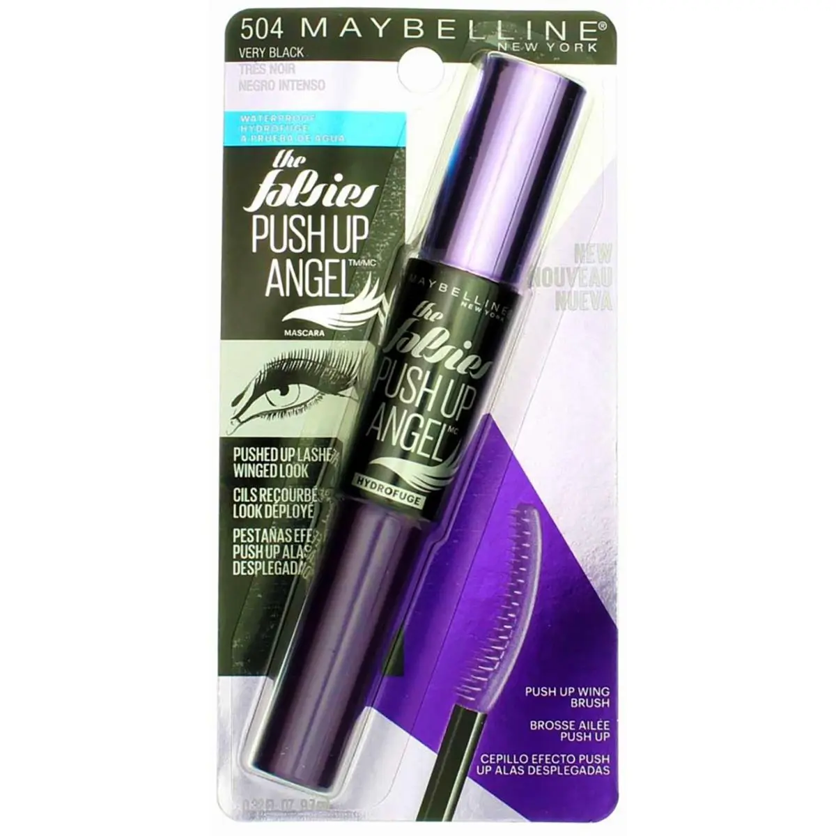 4 Pack  The Falsies Push Up Angel Waterproof Mascara Very Black by Maybelline