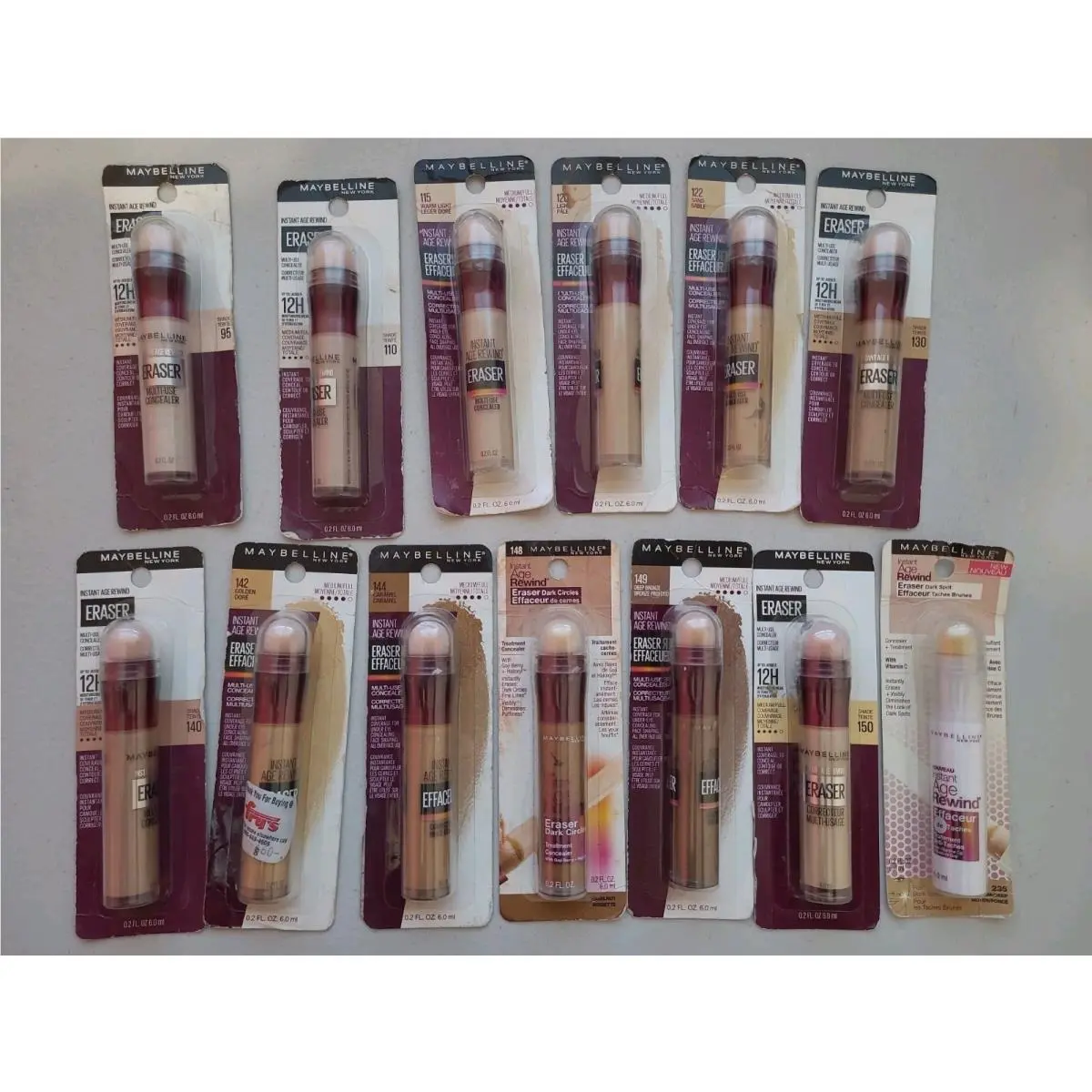 Maybelline Instant Age Rewind Eraser Concealer Lot 13 Assorted Shades New