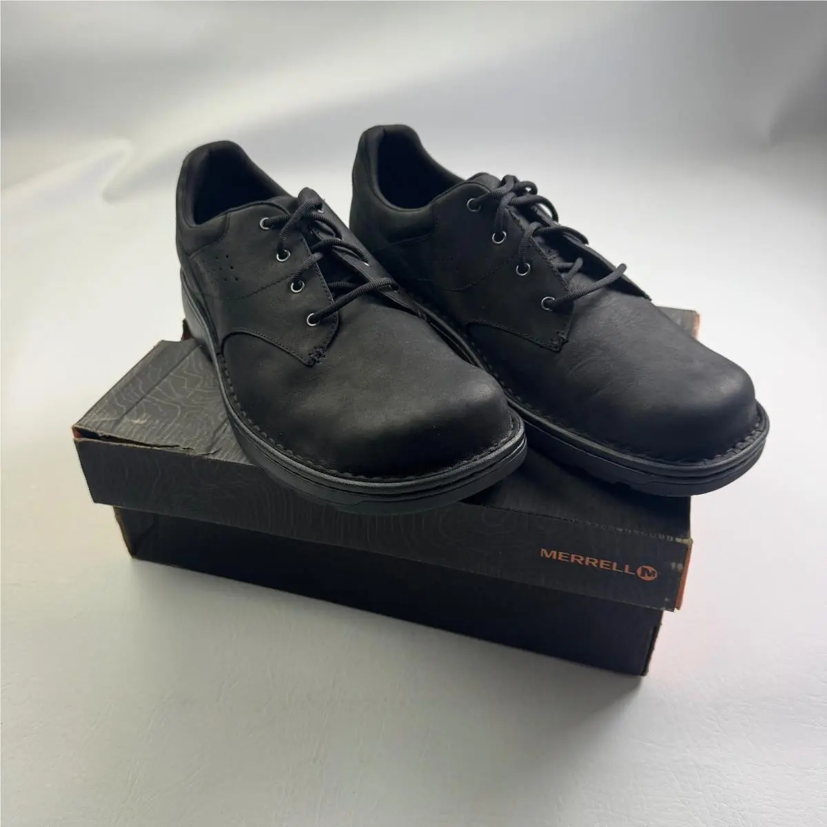 Merrell Mens World Legend 2 Black Leather Oxford Shoes J000849W Wide 11W