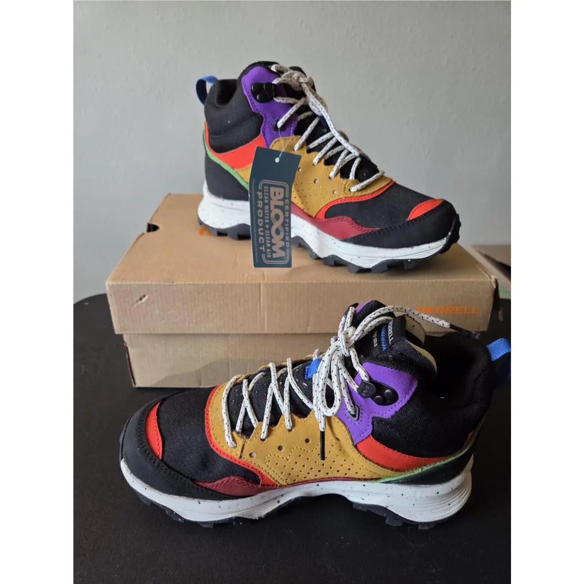 Merrell Speed Solo Mid WP Black Multi Hiking Boot Men`s EU 42 US 7.5 J500355