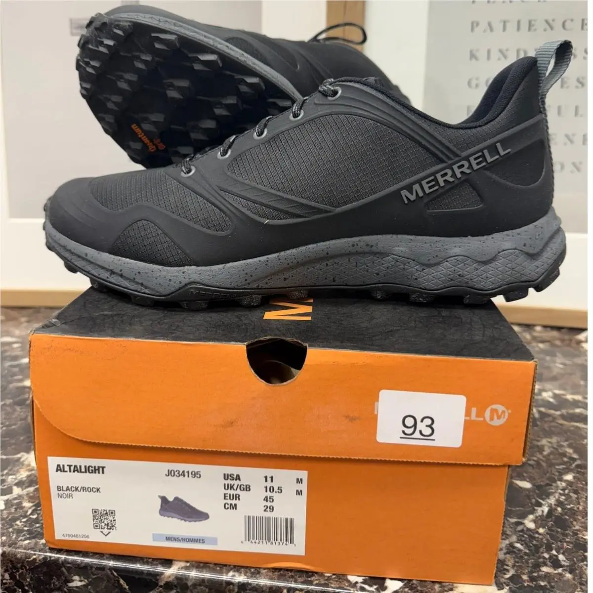 Merrell Altalight Hiking Black Shoes Women`s 11 Ripstop Water Resistant