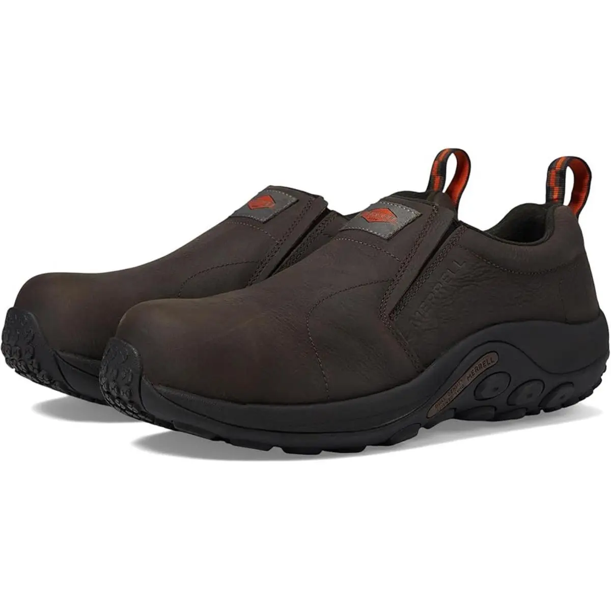 Merrell Mens Jungle Moc Toe Work Shoes US 15 M Brown Suede Slip On Comp Toe