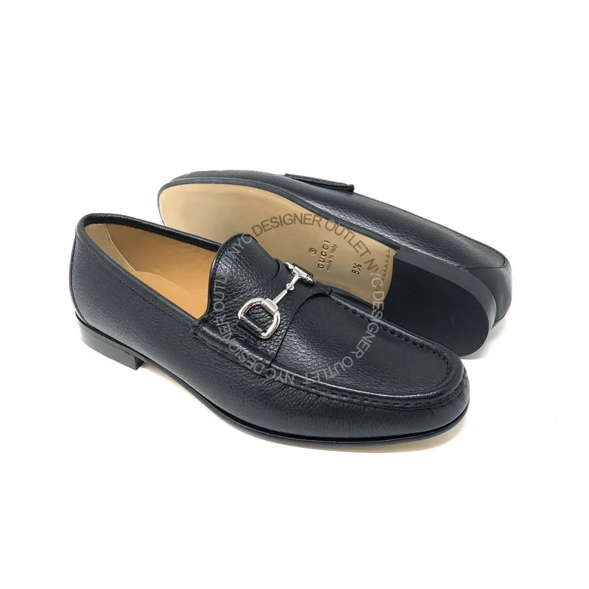 Gucci Mens Black Leather Loafers Sizes 5-12 Gucci