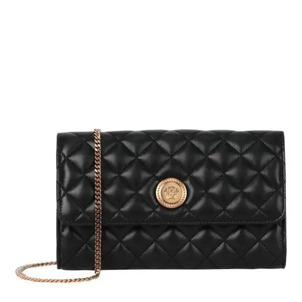 Versace Women`s Quilted Leather Clutch One Size Black