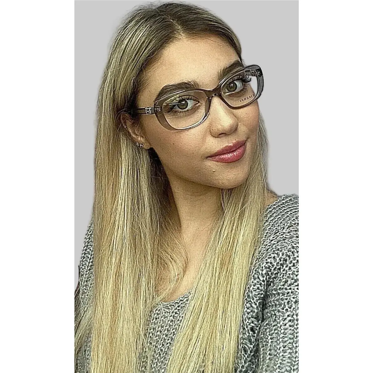 Versace Mod. 3234-B 593 Gray Clear 53mm Women`s Eyeglasses Frame Italy 8