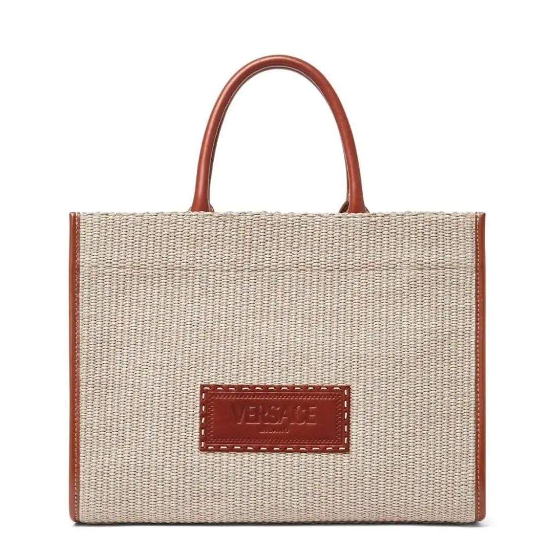 Versace Athena Raffia Tote Bag
