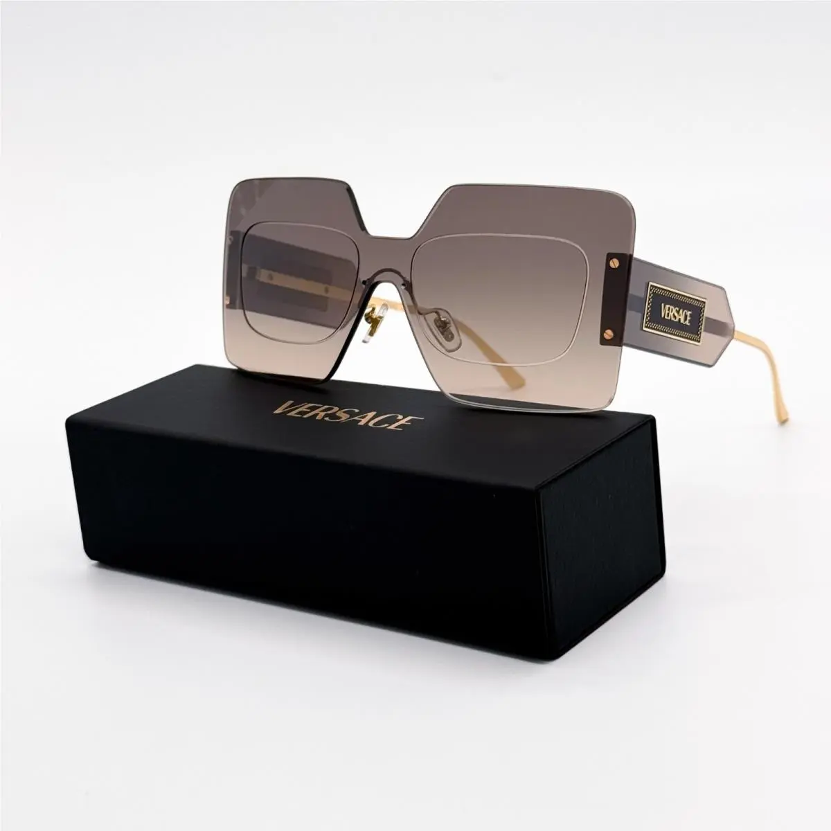 Versace VE2277 1002/6I Brown Gold Women Square Sunglasses