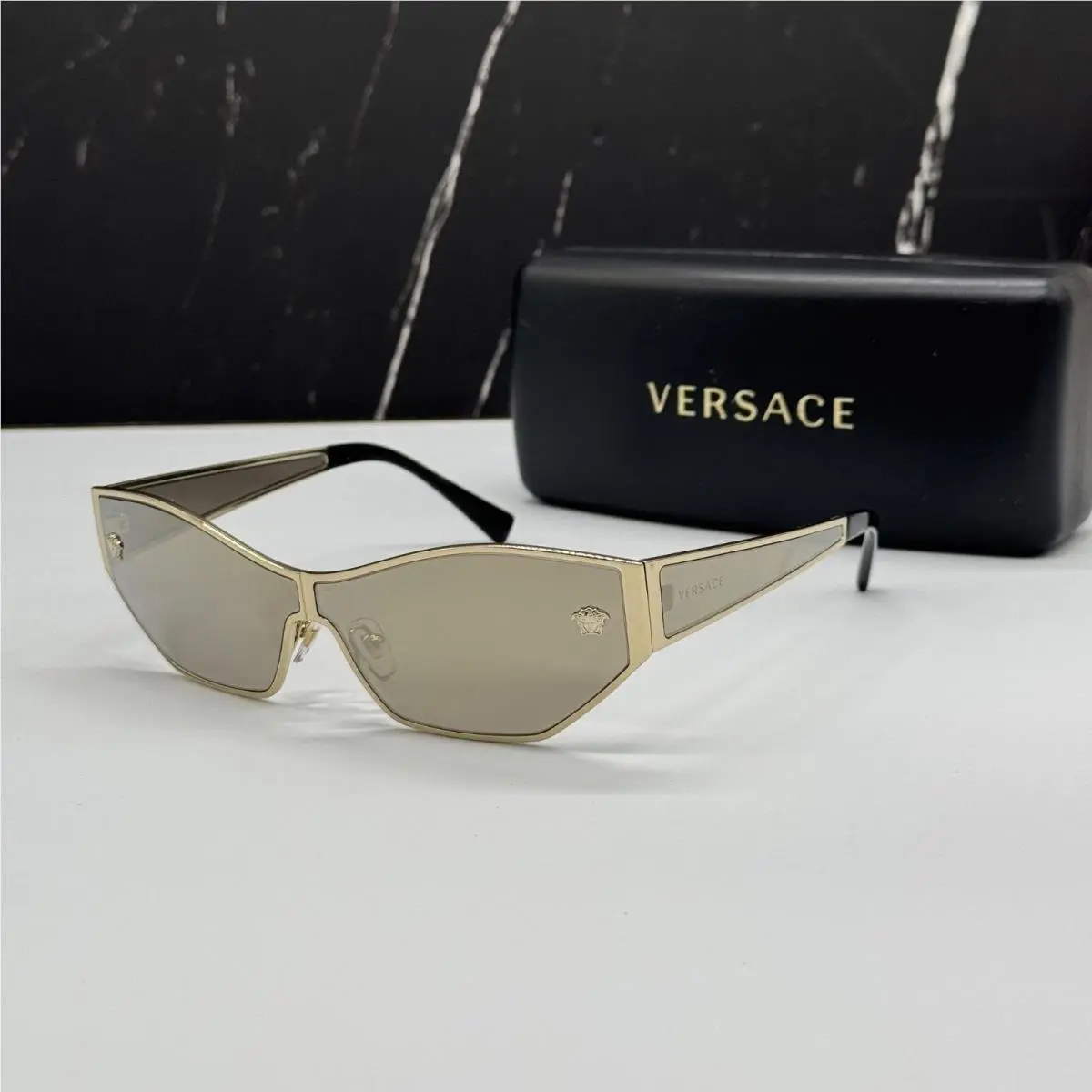 Versace Gold Cream Women Sunglasses VE2205 12525A