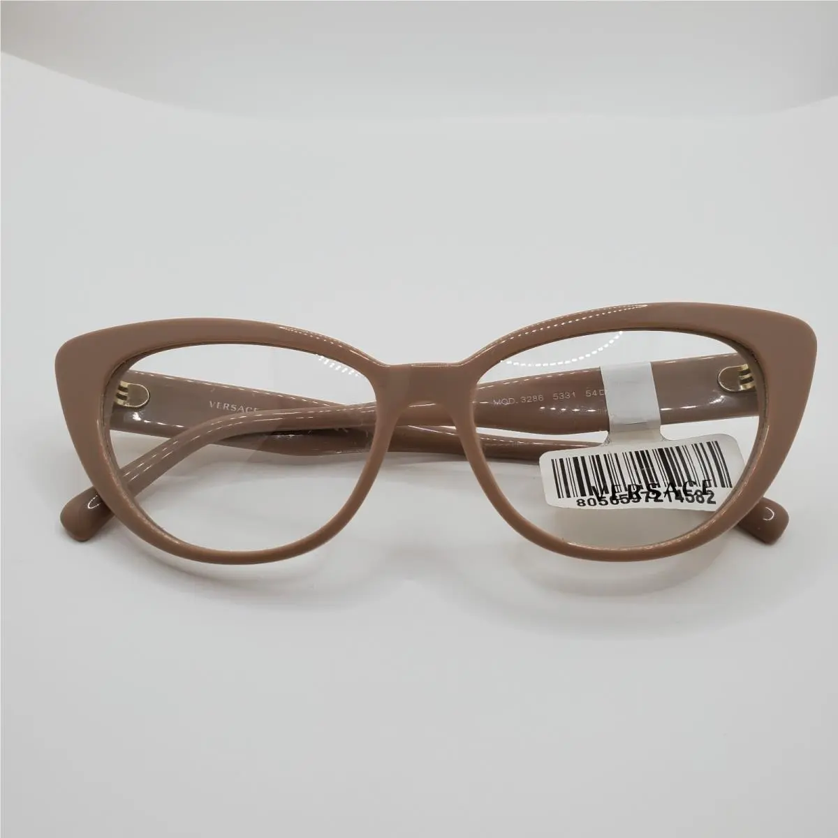 Versace 3286 Womens Eyeglasses Frame Brown Plastic Cat Eye Full Rim 54-16-140mm