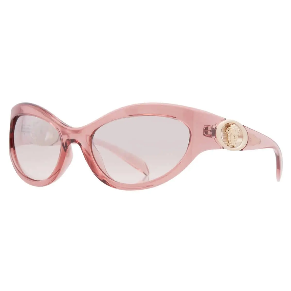 Versace Light Brown Silver Mirror Cat Eye Ladies Sunglasses VE4485 53228Z 59