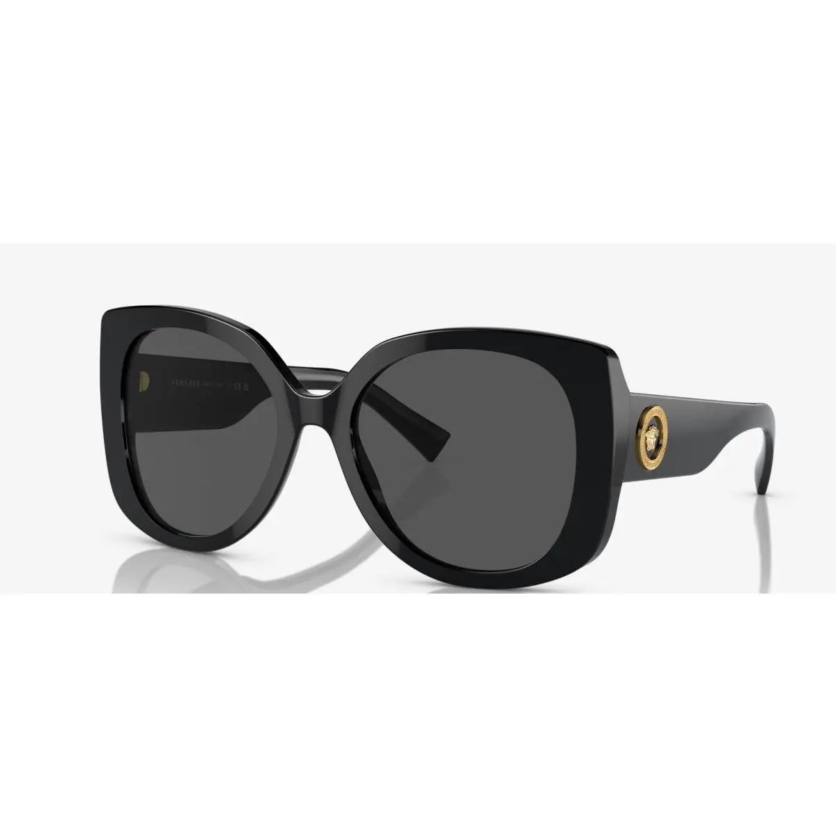 Versace Sunglasses VE 4387 GB1/87 Polished Black Gold Medusa Logo with Case