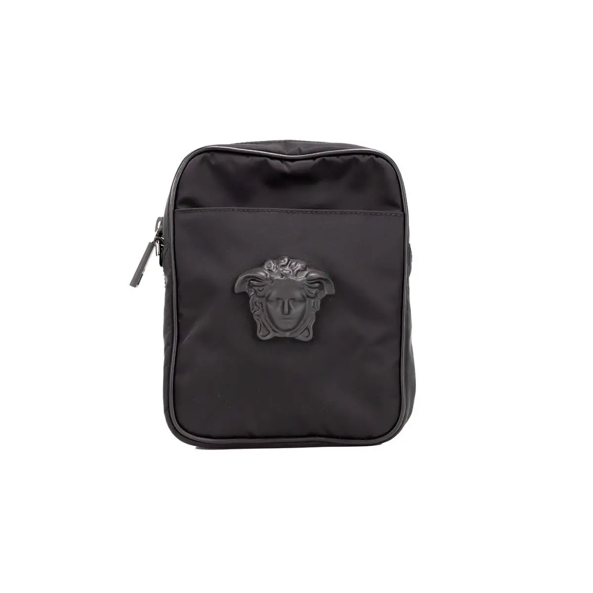 Versace Medusa Black Nylon Messenger Crossbody Bag
