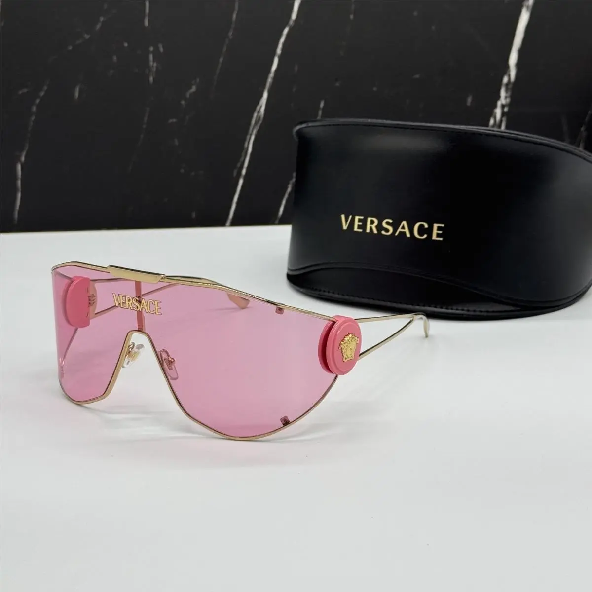 Versace Pink Shield Unisex Sunglasses VE2268 100284