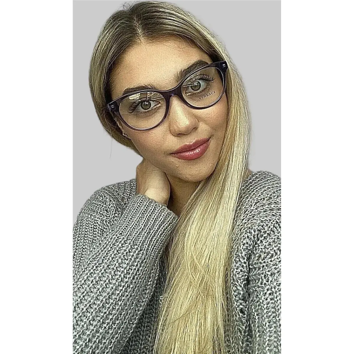 Versace Mod. 3250 5160 Purple 54mm Women`s Eyeglasses Frame Italy 2 7