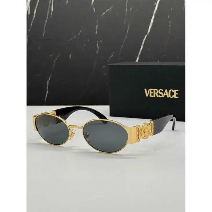 Versace VE2299 1002/87 Round Gray Gold Unisex Sunglasses