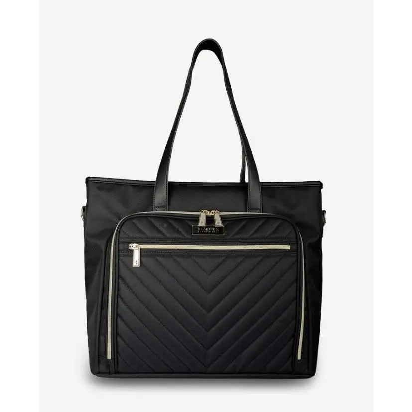 Kenneth Cole Reaction Chelsea Tote Bag Black Quilted Nylon Crossbody Bag