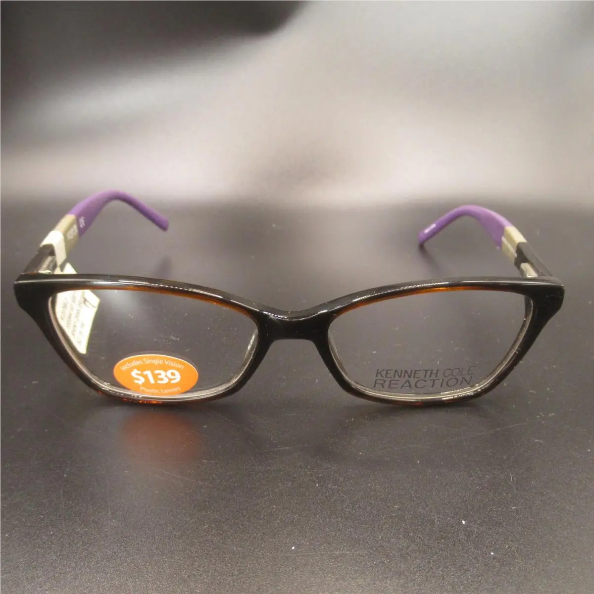 Kenneth Cole Reaction KC0766-2 Women`s Shiny Dark Brown Purple Eyeglass Frames