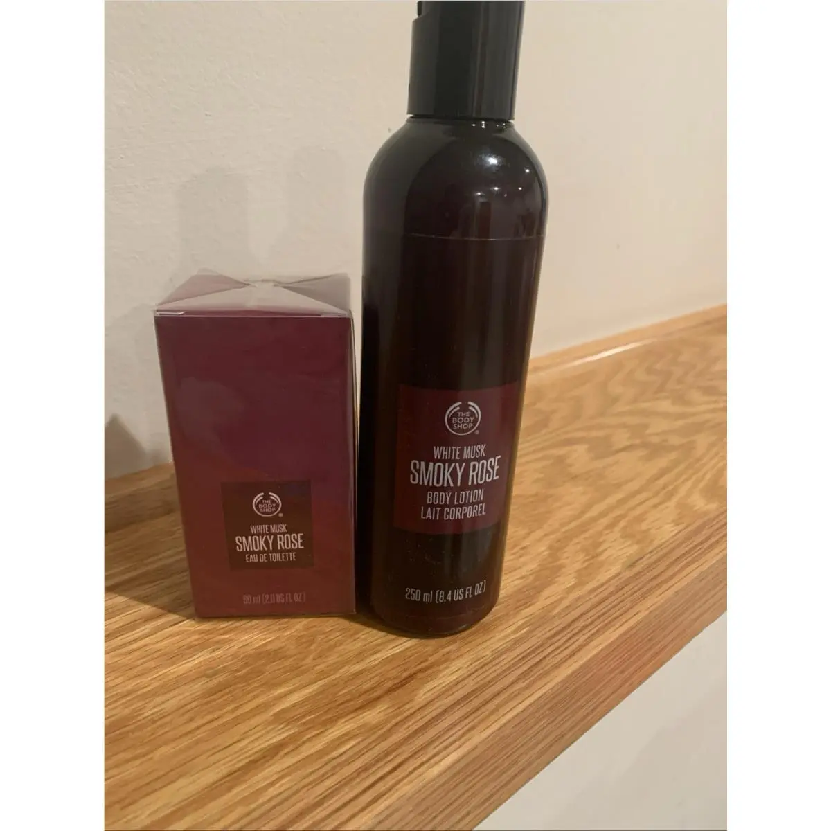 The Body Shop White Musk Smoky Rose Edt 2 oz 60 ml + Body Lotion 8.4oz