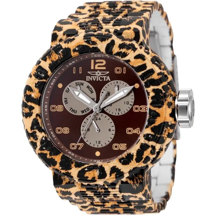 Invicta 50210 Pro Diver Men`s Watch 52mm Quartz Brown Orange Steel