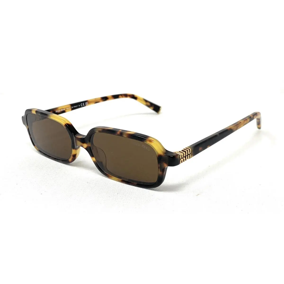 Miu Miu MU 11ZS VAU2Z1 Women`s Honey Havana Rectangle Sunglasses 52-15-140