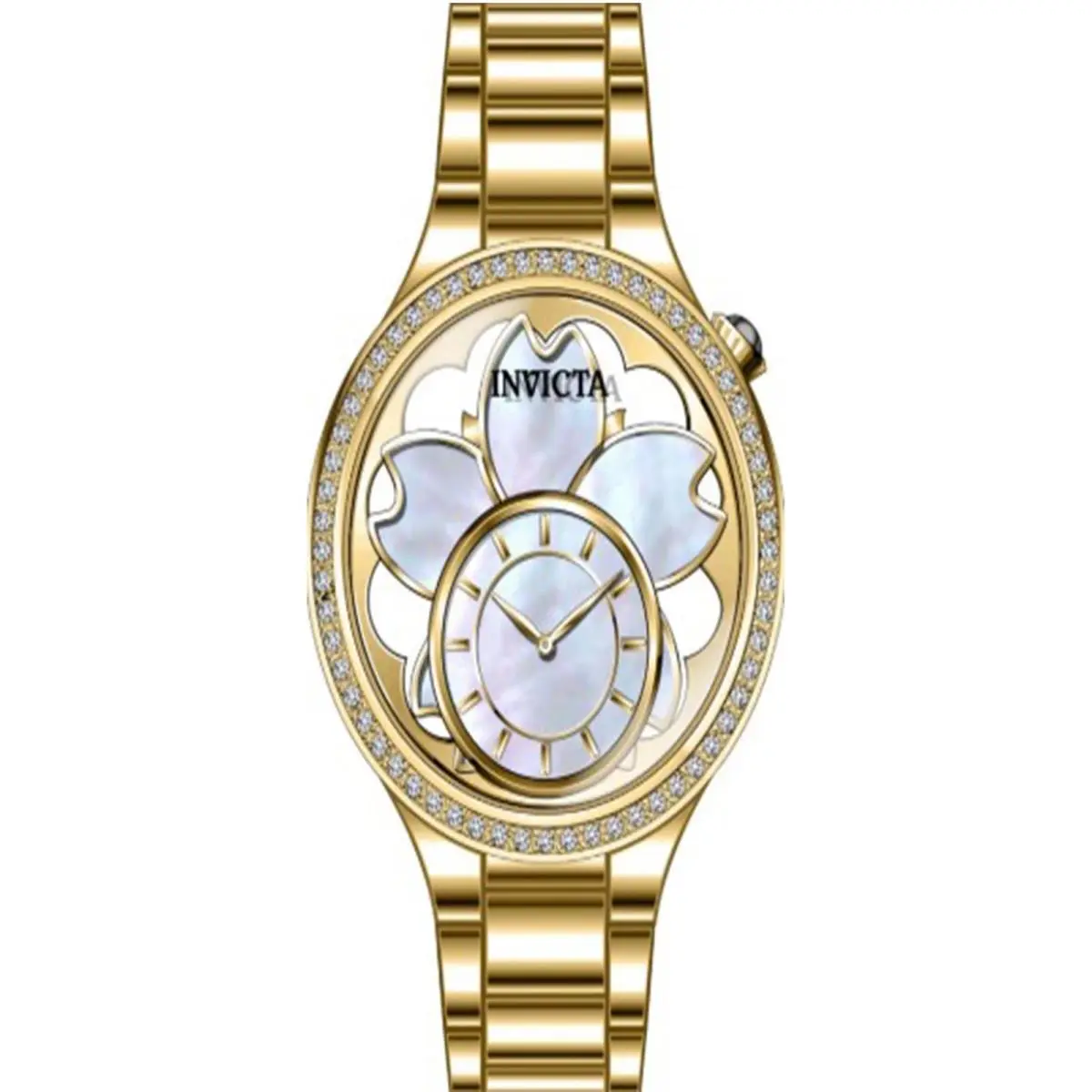 Invicta Case and Dial Case Size: 35mm Crown Type: Push Crystal Type: Flame Fusion Bezel