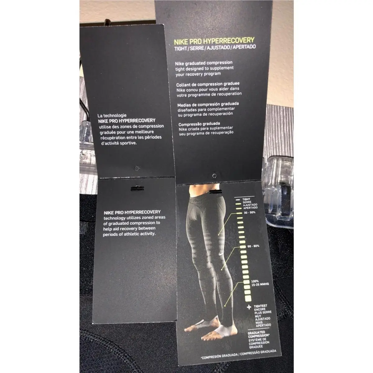 Nike clothing - NIKE Pro HyperRecovery Graduated Compression Training Tight - 812988 - Black 10