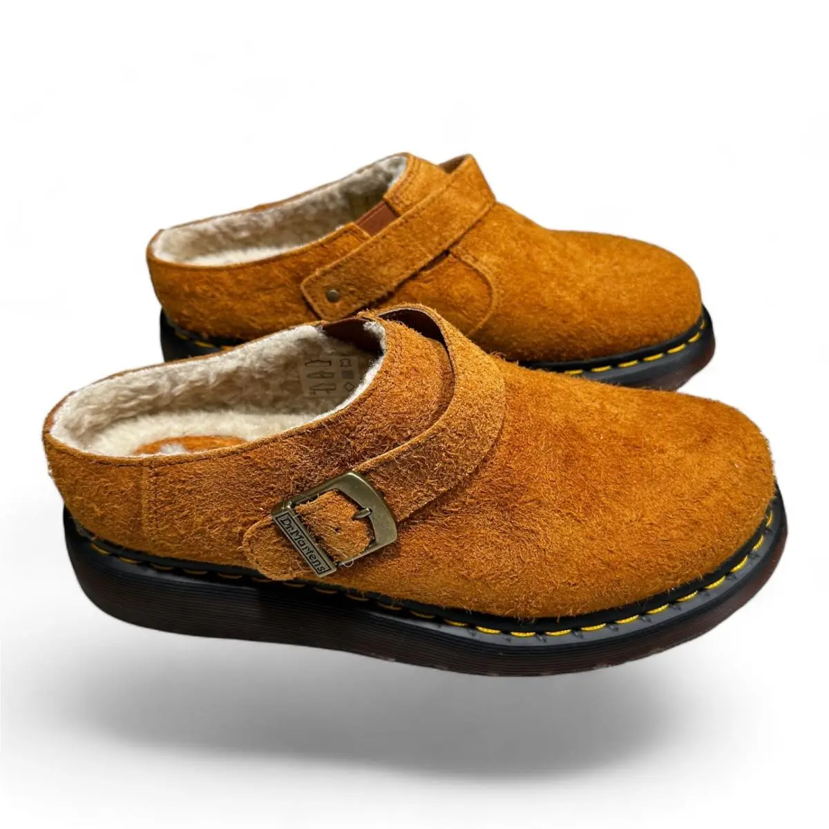 Dr. Martens shoes - Dr. Martens Isham Shearling Line Slingback Mules Sandals Unisex - Isham Pecan Brown (UPC: 190665581287) 4