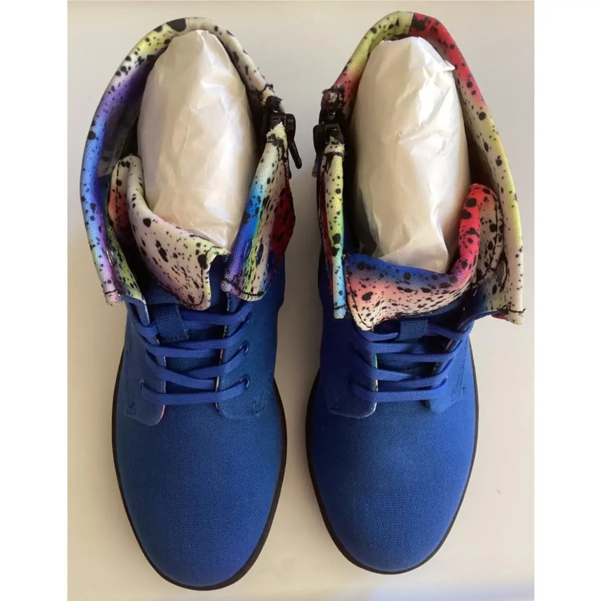 Dr. Martens shoes - Dr Martens CLOVER AirWair - CLOVER AirWair - Royal Blue (Clover) with Multi-Color Paint Splatter Design 0