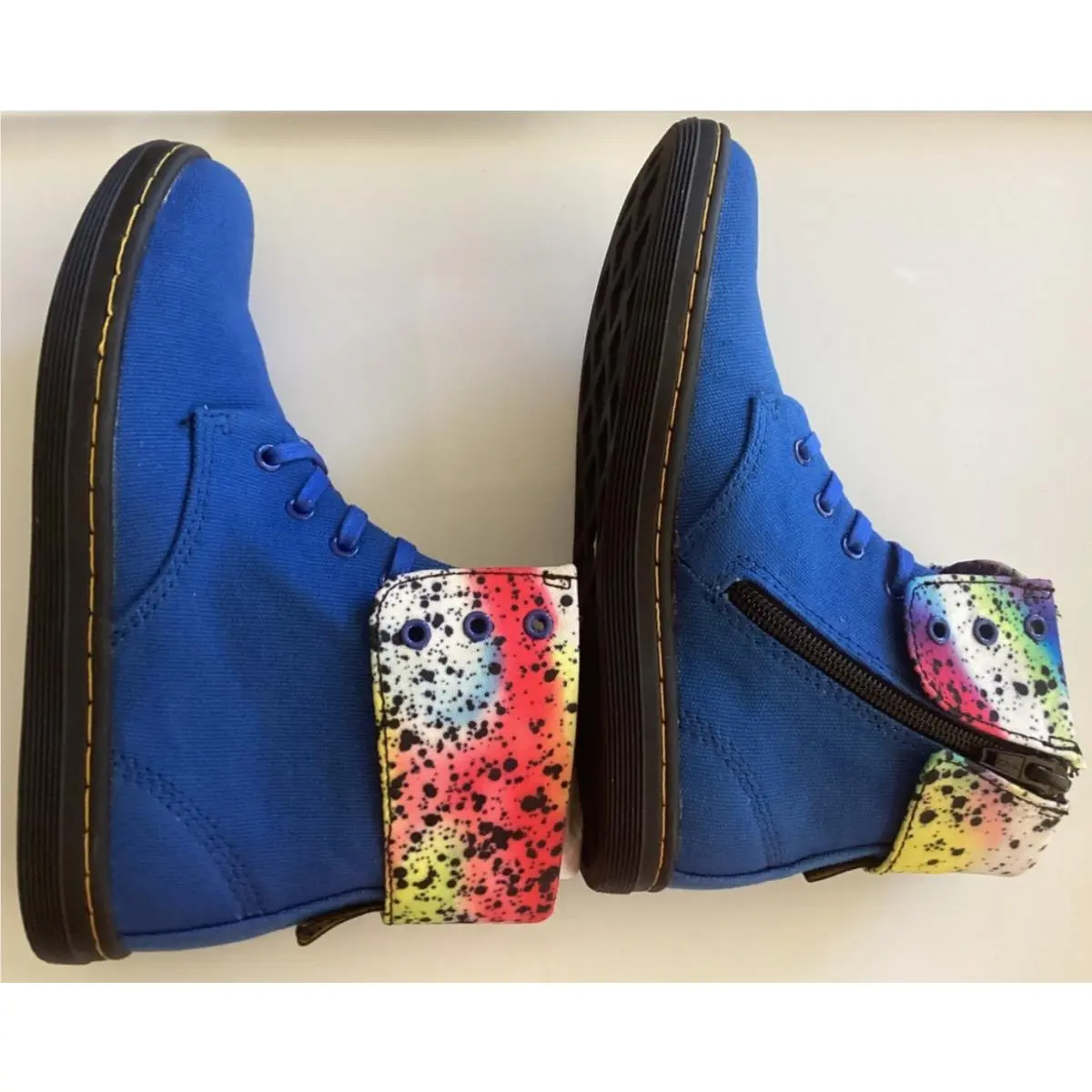 Dr. Martens shoes - Dr Martens CLOVER AirWair - CLOVER AirWair - Royal Blue (Clover) with Multi-Color Paint Splatter Design 2