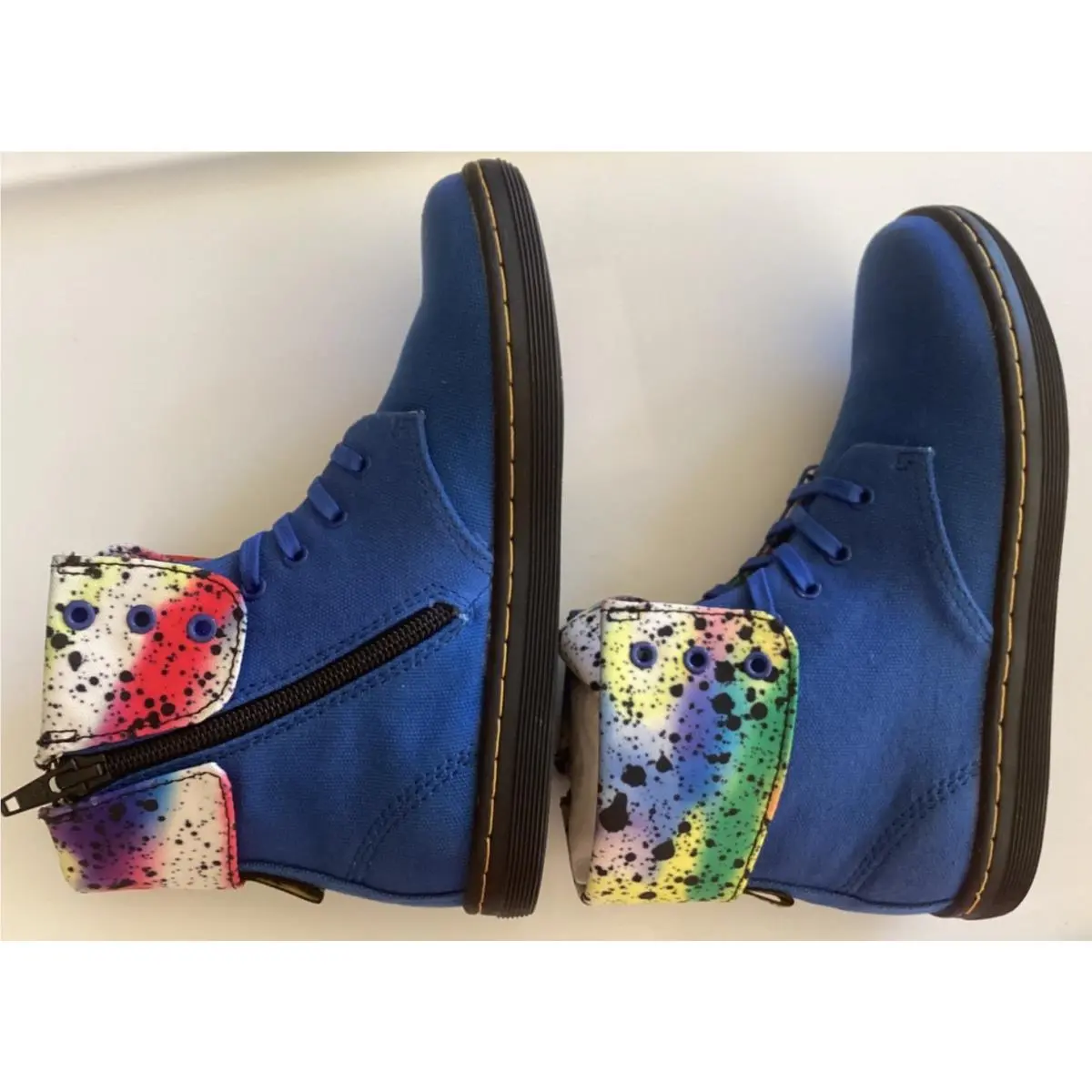 Dr. Martens shoes - Dr Martens CLOVER AirWair - CLOVER AirWair - Royal Blue (Clover) with Multi-Color Paint Splatter Design 3