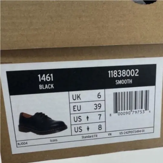 Dr. Martens shoes - 1461 Smooth Black - Smooth Black - Black 1